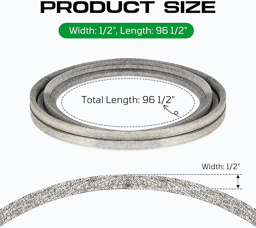 Lawn Mower Deck Belt, 1/2